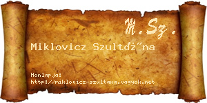 Miklovicz Szultána névjegykártya